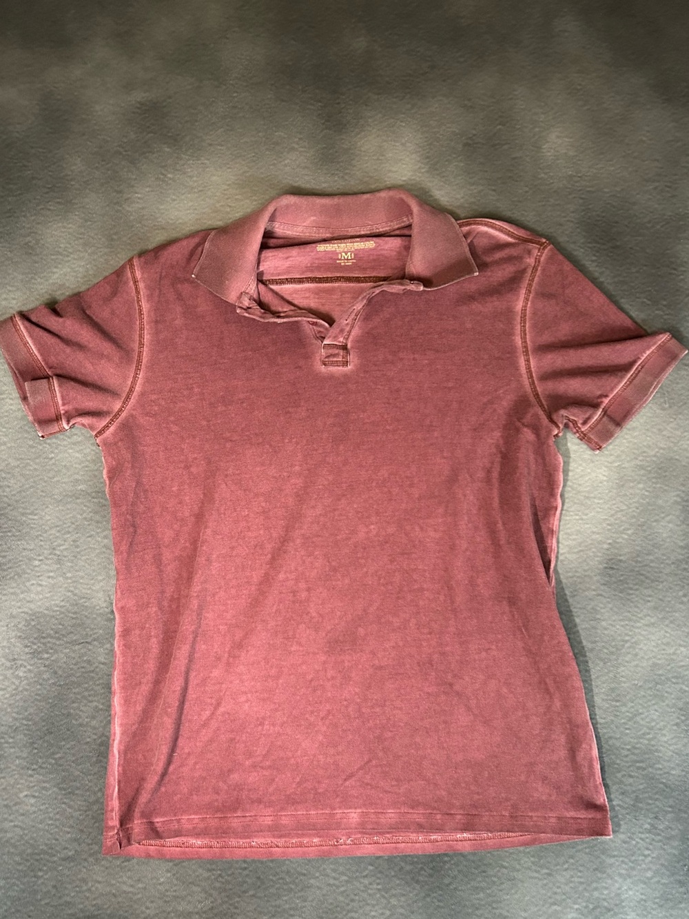 Tre Vero Men’s Vintage Wash Red Short Sleeve Polo in Dusty Mauve